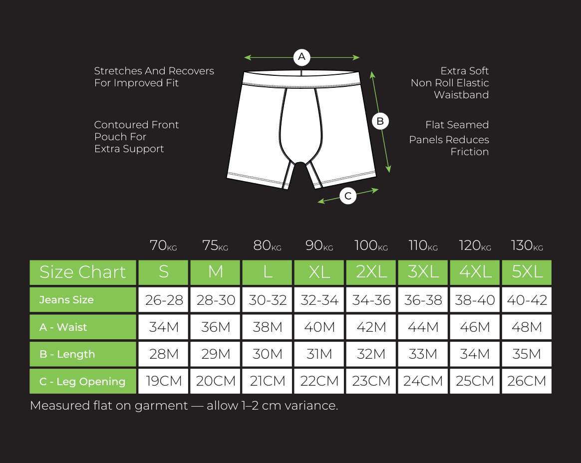 SizeChart.pdf_1 Pack of 3 – Premium Boxer Briefs in Color Loom Elements